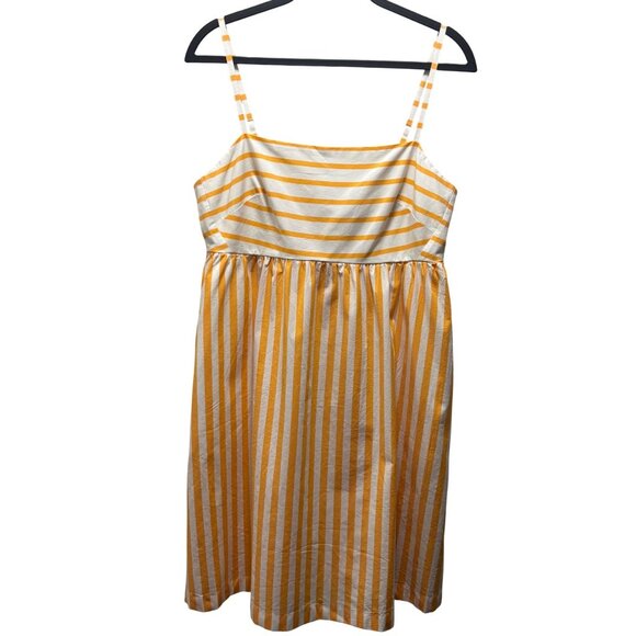 J.Crew Strappy tie-Back Mini Dress Adjustable Straps Size 12 Orange White - Picture 3 of 8